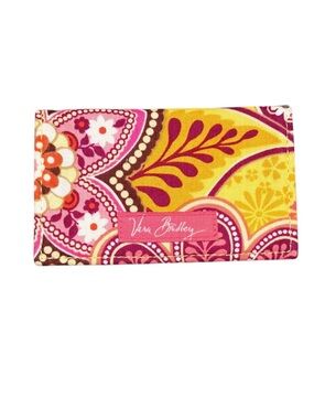 Vera Bradley Pink and Yellow Paisley Floral Wallet